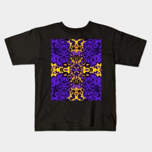 Miniature Aussie Tangle 13 Pattern in Purple and Gold Kids T-Shirt